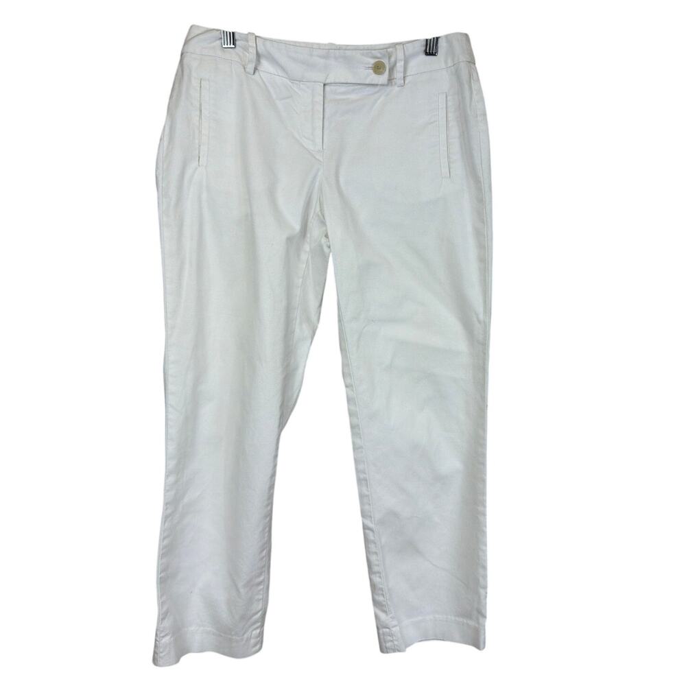 Ann Taylor Loft White Cotton Blend Pants 4